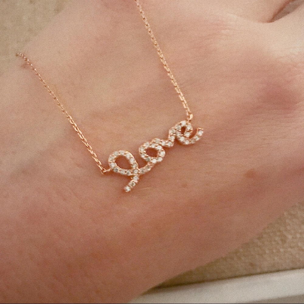 Rose Gold Dainty Love Necklace - Brand new